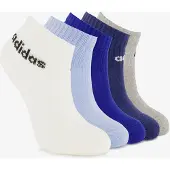 Adidas Meias de desporto 'Linear Ankle 5 Pairs Kids' azul / azul noturno / azul claro / acinzentado / branco