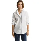 Gant para mulher. 4300741 Camisa com debrum branco (38), Casual, Algodão, Manga comprida