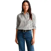 Gant para mulher. 4300239 Camisa clássica de listras verde (40), Casual, Algodão, Clássico, Manga comprida