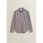 Gant para homem. 3263002 Camisa de popelina xadrez granada (XXL), Casual, Grená, Algodão, Manga comprida