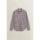 Gant para homem. 3263002 Camisa de popelina xadrez granada (M), Casual, Grená, Algodão, Manga comprida