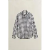 Gant para homem. 3263002 Camisa de popelina xadrez taupe (L), Casual, Algodão, Manga comprida