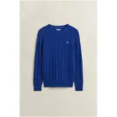 Gant para homem. 8050601 Camisola de malha de tricô azul (M), Casual, Clássico, Algodão orgânico