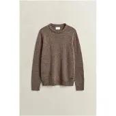 Gant para homem. 8040262 Camisola de gola redonda em mistura de lã com neps taupe (M), Casual, L Reciclada