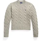 Ralph Lauren para mulher. 211A91216016 Suéter de lã e cashmere cinza (S), Casual, Casimira, Manga comprida