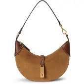 Ralph Lauren para mulher. 428929801014 Mini bolsa Shoulder Polo ID em camurça marrom claro (OSFA), Bege, Casual