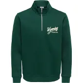 Only & Sons Sweatshirt 'ONSConnor' verde escuro / branco lã