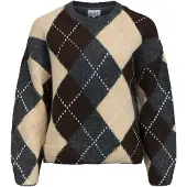 Vila Pullover 'BRENDA' creme / castanho / acinzentado / branco