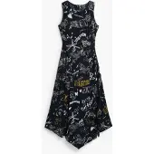 Desigual , Vestido midi grafitti, Viscose, Preto, L
