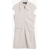 Desigual , Vestido slim listrado de manga curta, PoliÉSter, Branco, L
