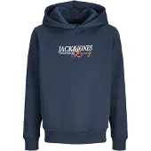 Jack & Jones Kids Junior Sweatshirt 'JJJade' azul escuro / arando / branco
