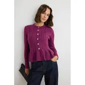 Trendyol Casaco de malha roxo néon
