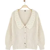 Trendyol Casaco de malha creme
