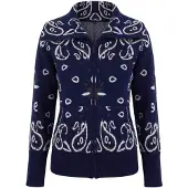 Trendyol Casaco de malha navy / cinzento escuro / branco
