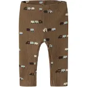 Name it Leggings 'NBMROTRAIN JOHN' ecru / castanho / castanho escuro / cinzento claro