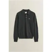 Gant para homem. 8060109 Camisola tipo polo de lã verde (M), Casual, Manga comprida