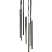 Sigma Candeeiro suspenso Sopel Lux, 7 lâmpadas, redondo, preto/prateado, G9