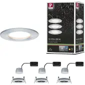 Paulmann Spot embutido LED Nova Coin, conjunto de 3, em alumínio, redondo,