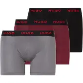 HUGO Boxers cinzento escuro / vermelho sangue / vermelho escuro / preto