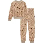 We fashion Pijama bege / ecru / carmesim