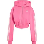 Adidas Originals Casaco em moletão 'AdiSignature' rosa claro / offwhite