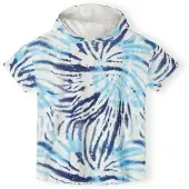 MINOTI Roupão de banho navy / azul claro / branco