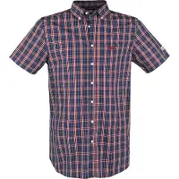 Lonsdale Camisa 'Brixworth' azul / vermelho / branco