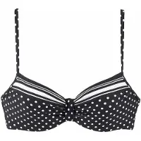 LASCANA Top de biquíni 'Wire Merily' preto / branco