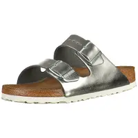 Birkenstock Chinelos Arizona Soft Footbed mulheres - Prata - 35