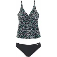 LASCANA Tankini preto / branco