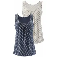 LASCANA Top azul fumado / branco natural