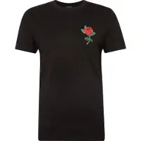 Mister tee Camisa 'Rose' verde / vermelho fogo / preto