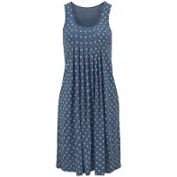Beach time Vestido de praia azul / branco