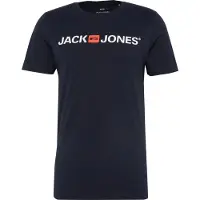Jack & Jones Camisa 'Essentials' azul escuro / laranja / branco