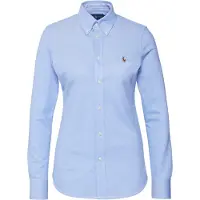 Ralph Lauren para mulher. 211664427001 Camisa oxford de corte justo em camisola de malha de algodão azul (XS), Casual, Manga comprida