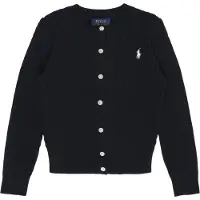 Ralph Lauren para menina. 313543047011 Casaco de malha de algodão em ponto de oitos, cor azul-marinho ((S) 7años= 130/134cm), Casual, m