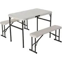 Lifetime Mesa Dobrável Com Conjunto De Bancos Ultra-resistant Folding With 2 Benches Set Uv100 106x61x74 Cm