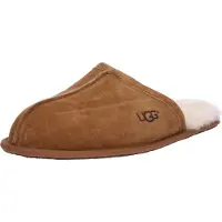 Ugg para homem. 1101111 Chinelos de Couro marrom (44), Plano, Camurça, Nenhum, Homewear