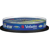 Verbatim Cd-rw 80 / 700mb Velocidade Cakebox 10 Unidades