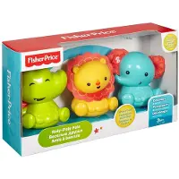 Fisher-Price , Roly-Poly Friends, Leão, Elefante, Crocodilo, Conjunto de Brinquedos Chocalho, 3+ Meses