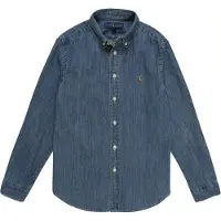 Ralph Lauren para menino. 323713843001 Camisa em cambraia de algodão ((M) 8/9años= 140/149cm), Azul, Casual, Denim, Manga comprida, mod