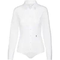 Seidensticker Camisa body preto / branco