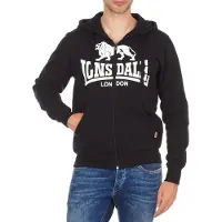 Lonsdale Casaco em moletão 'Krafty' preto / branco
