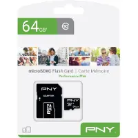 PNY Cartão De Memória Microsd De 64 Gb Classe 10 Com Adaptador