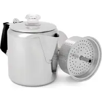 GSI Cafeteira Percoladora Glacier Com Pegador Aço Inoxidável Silicone 6 Chávena