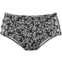 LASCANA Cueca biquíni 'Meadow' preto / branco