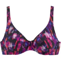 LASCANA Top de biquíni roxo escuro / rosa / preto