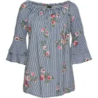 LASCANA Blusa verde / rosa / branco