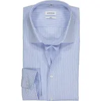 Seidensticker Camisa clássica azul claro / branco