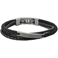 Fossil Pulseira preto / prata